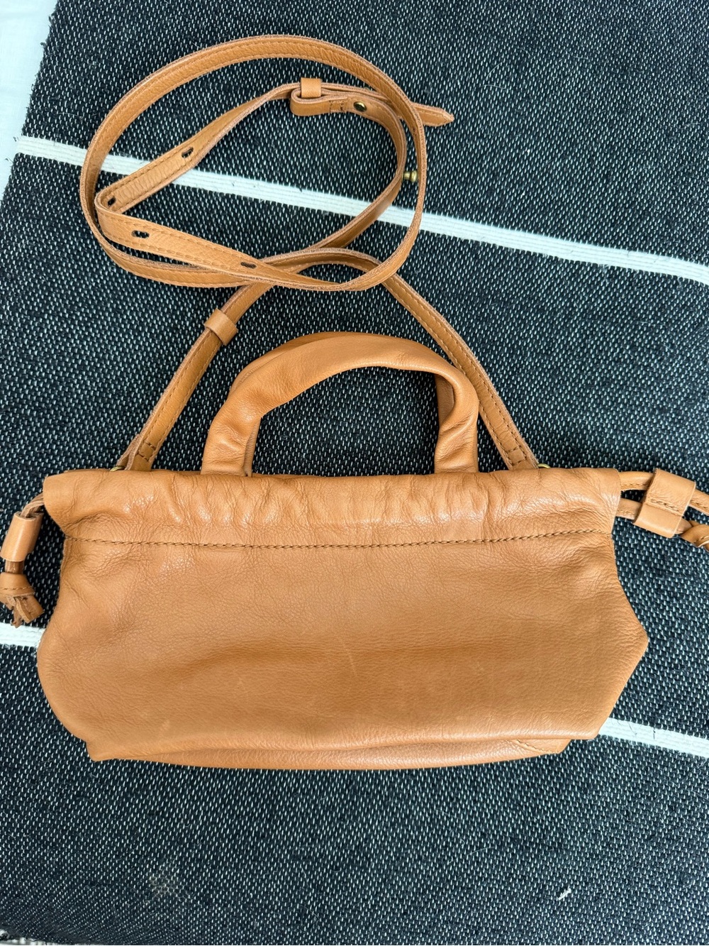 Buttery soft Madewell Camel/Tan Leather Crossbody with Top Handles NWT